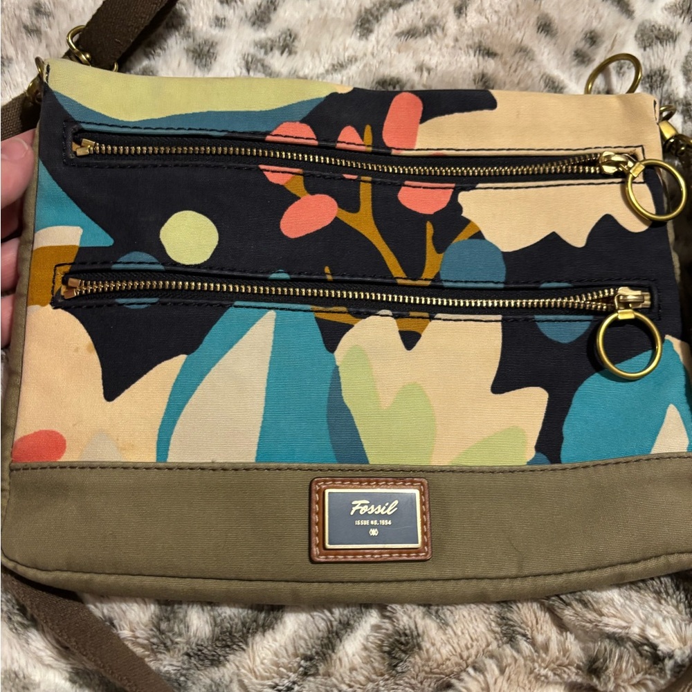 Fossil Women's Colorful Canvas Crossbody Bag
